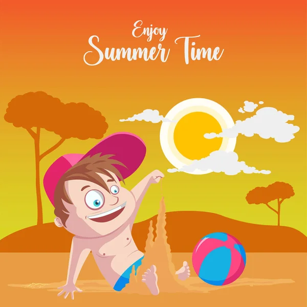 Enjoy Summer Time Banner Design Template — Wektor stockowy