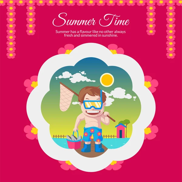 Yaz zamanı afiş tasarım şablonu. 