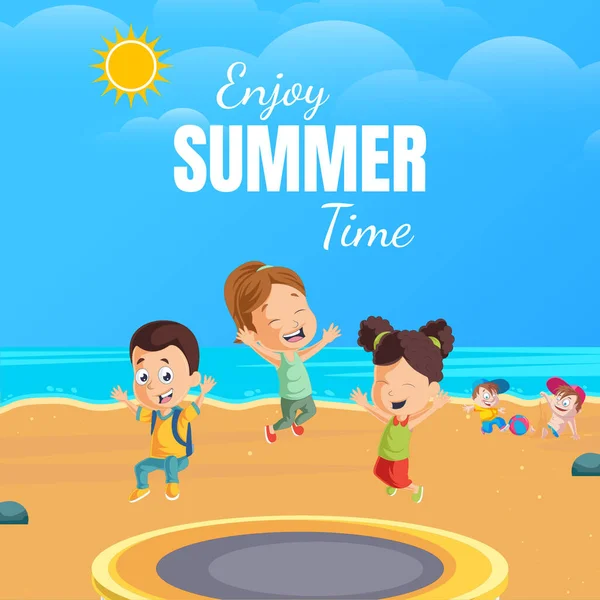 Enjoy Summer Time Banner Design Template — Wektor stockowy