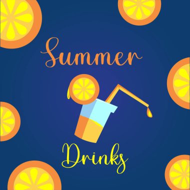 Yaz içkileri şablonunun pankart tasarımı. 