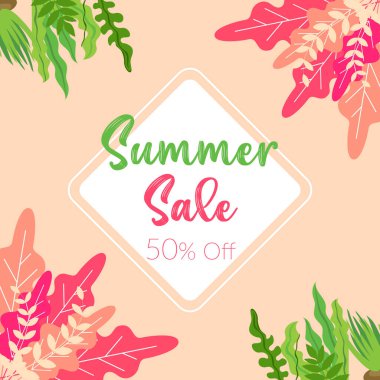 yaz indirimi afiş tasarım şablonu. 