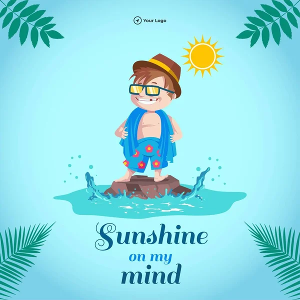 Sunshine Mind Banner Design Template — Stockový vektor