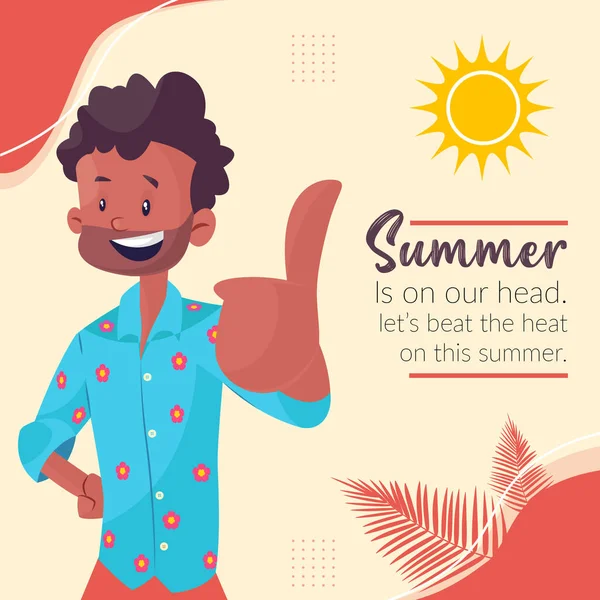 Beat Heat Summer Banner Design Template — Stockový vektor