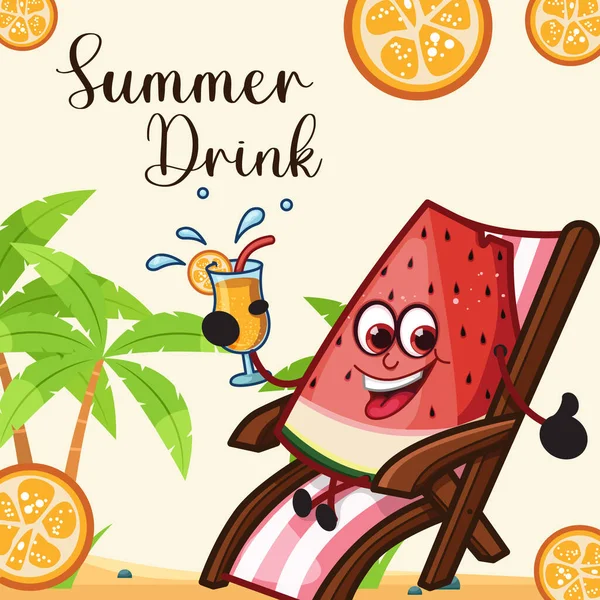 Banner Design Summer Drink Template — Stockvektor