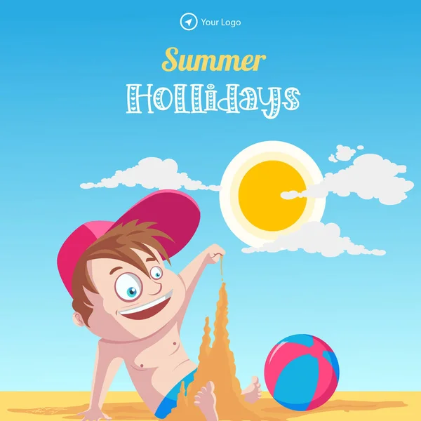 Yaz tatili afiş tasarım şablonu. 