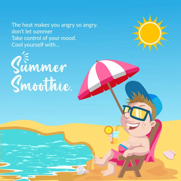 Summer Smoothie Banner Design Template — Stockvektor