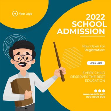 Yaratıcı okul giriş afişi tasarım şablonu. 