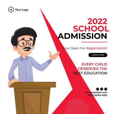 Yaratıcı okul giriş afişi tasarım şablonu.