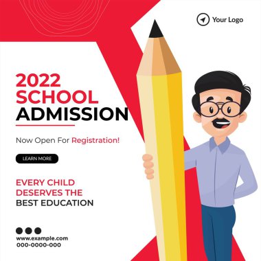 Yaratıcı okul giriş afişi tasarım şablonu. 