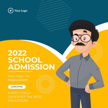 Yaratıcı okul giriş afişi tasarım şablonu. 
