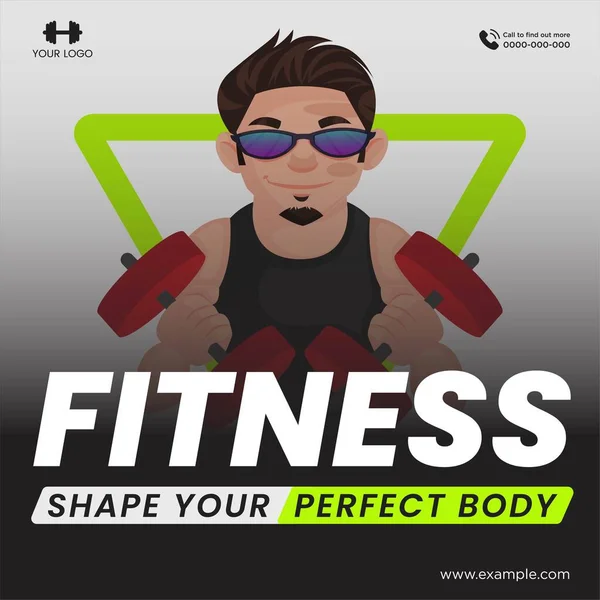 Banner Design Shape Your Perfect Body Template — Wektor stockowy