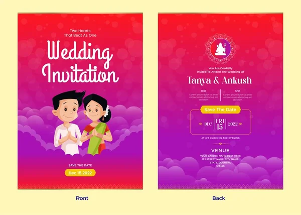 Elegant Traditional Indian Wedding Invitation Card Template — Stockvektor