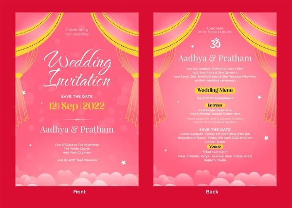 Anita  Animated Invitation Card Template for Wedding in Rose Gold