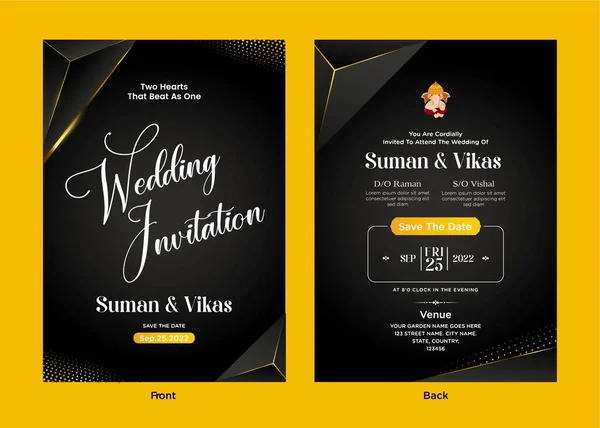 Elegant Traditional Indian Wedding Invitation Card Template — Stockvektor