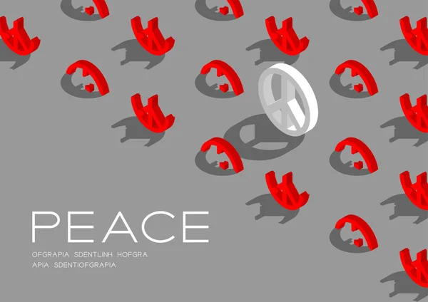 Icono Paz Patrón Isométrico Pray Stop Diseño Concepto Guerra Cartel — Vector de stock