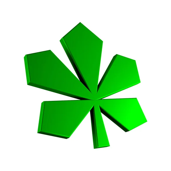 緑の栗の葉3Dイラスト — ストック写真
