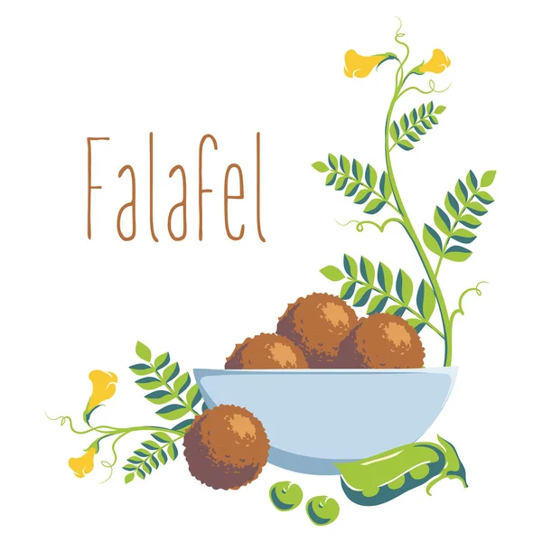 Dibujo plano Falafel — Archivo Imágenes Vectoriales
