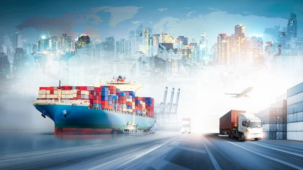 Global Business Logistics Import Export Container Cargo Freight Ship Cargo — Stock Photo, Image