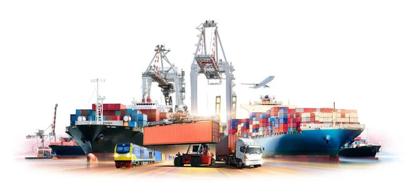 Globalny Biznes Logistyka Transportu Eksportu Międzynarodowej Koncepcji Handlu Logistyka Dystrybucji — Zdjęcie stockowe