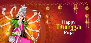 Hindistan bayram festivalinde Hindistan Tanrıçası Durga satışta ve tanıtımda.