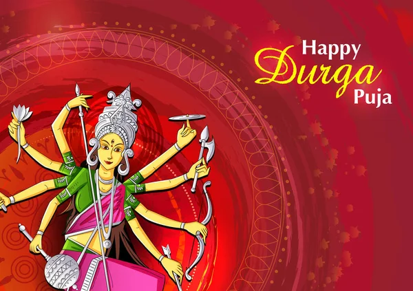 Deusa indiana Durga para venda e promoção de fundo no festival de férias da Índia —  Vetores de Stock