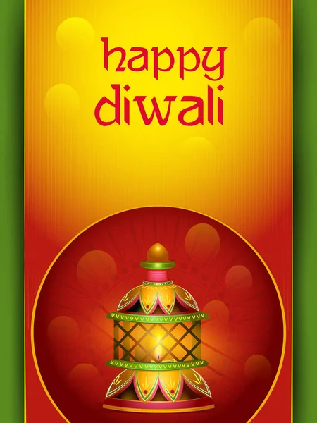 Feliz Diwali tradicional festival de luz de la India fiesta saludo fondo — Vector de stock