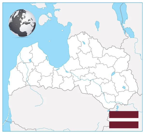 High Detailed White Map Latvia Vector Illustration — 图库矢量图片