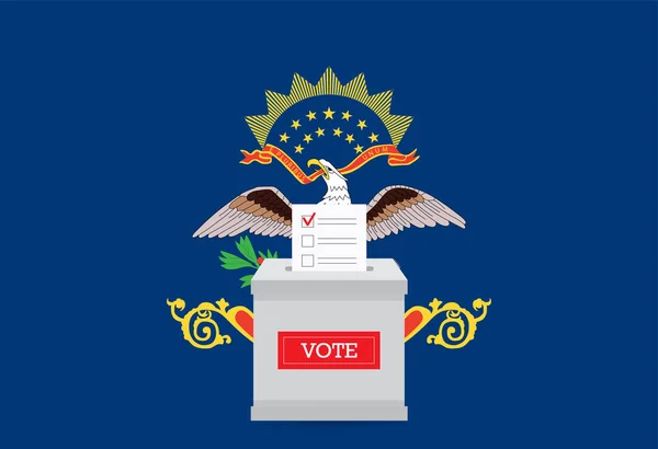 Presidential Elections North Dakota State State Flag Ballot Box Voting — Image vectorielle