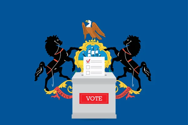 Presidential Elections Pennsylvania State State Flag Ballot Box Voting Set — Wektor stockowy