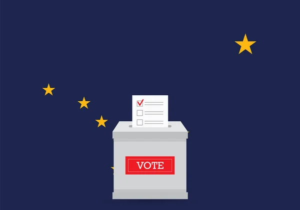 Presidential Elections Alaska State State Flag Ballot Box Voting Set —  Vetores de Stock