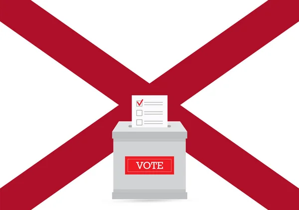 Presidential Elections Alabama State State Flag Ballot Box Voting Set —  Vetores de Stock