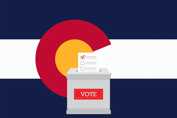 Presidential Elections Colorado State State Flag Ballot Box Voting Set —  Vetores de Stock