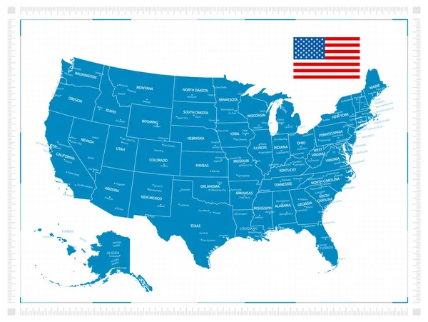 Mapa Dos Eua Ilustração Vetorial —  Vetores de Stock