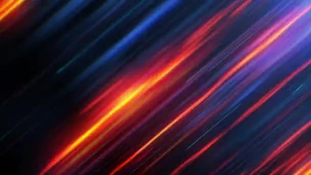 Hermosas rayas de luz moviéndose rápido fondo azul oscuro con efecto de fuego naranja. 3d animación introducción como campo de batalla estilo de juego. Rutas de alta velocidad Volando. Concepto de diseño de movimiento tecnológico. — Vídeo de stock
