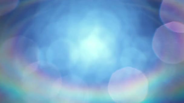 Sonhando Lente Flares Efeito piscando Luzes se movendo ao redor. Vigas ópticas com Bokeh 3d animação 4k UHD 3840x2160. — Vídeo de Stock