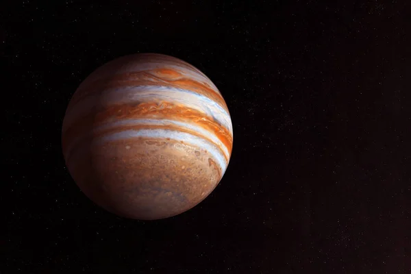Jupiter Bolygó Fekete Hátterű Kép Elemeit Nasa Bocsátotta Rendelkezésre Kiváló — Stock Fotó