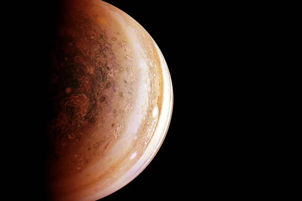 Планета Юпитер Черном Фоне Элементы Этого Изображения Предоставлены Наса Высокое — стоковое фото