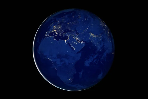 Tierra Desde Espacio Por Noche Elementos Esta Imagen Proporcionados Por — Foto de Stock