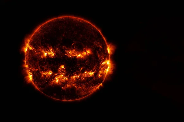 Sol Espaço Sobre Fundo Escuro Elementos Desta Imagem Fornecidos Pela — Fotografia de Stock
