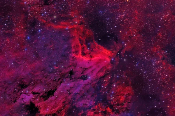 Yıldızlı Kırmızı Renkli Güzel Bir Galaksi Görüntünün Elementleri Nasa Tarafından — Stok fotoğraf