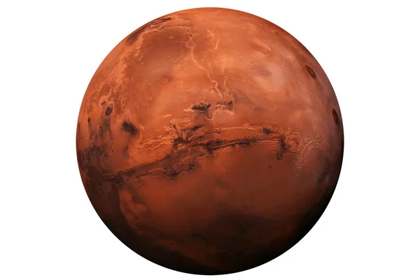 Planeta Mars Odizolowana Białym Tle Elementy Tego Obrazu Zostały Dostarczone — Zdjęcie stockowe