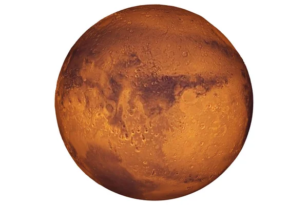 火星被白色背景隔离 这张照片的内容是由Nasa提供的 高质量的照片 — 图库照片