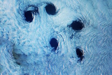 Uzaydan gelen Ozon delikleri. Bu görüntünün elementleri NASA tarafından döşendi. Yüksek kalite fotoğraf