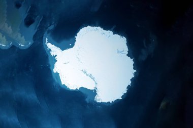 Uzaydan Antarktika. Bu görüntünün elementleri NASA tarafından döşenmiştir. Yüksek kalite fotoğraf