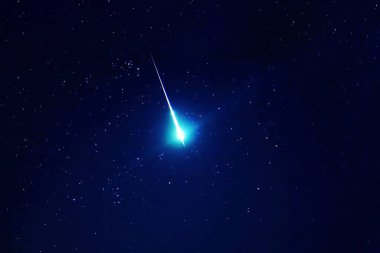 Uzayda kuyruklu yıldız. Bu görüntünün elementleri NASA tarafından döşenmiştir. Yüksek kalite fotoğraf