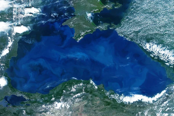 Mer Noire Depuis Espace Éléments Cette Image Fournis Par Nasa — Photo