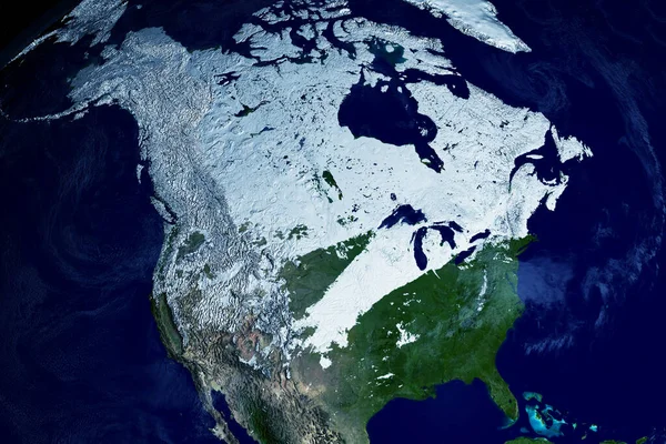 Canadá Desde Espacio Elementos Esta Imagen Proporcionados Por Nasa Foto — Foto de Stock