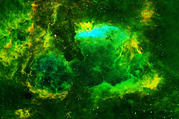 Beautiful space nebula of green color. Elements of this image were furnished by NASA. — Stock Photo, Image