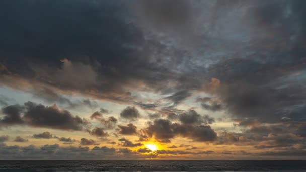 Медитація Океану Неба Величний Захід Сонця Або Схід Сонця Хмарний — стокове відео