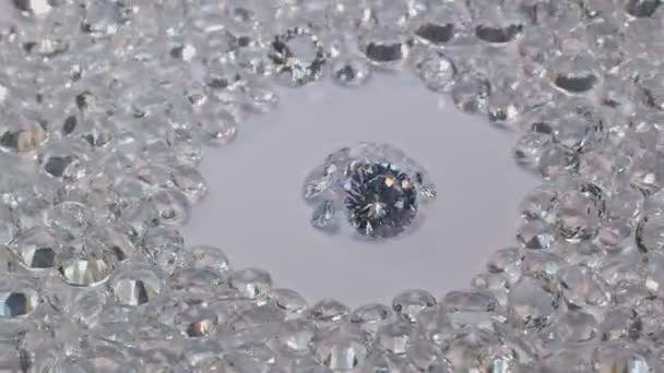 Vista Cerca Pila Diamantes — Vídeo de stock